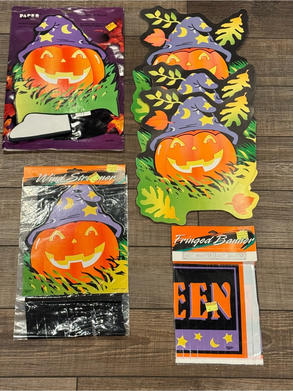 Vintage Halloween Party Decorations Wind Streamer Banner Honeycomb & Die Cut
